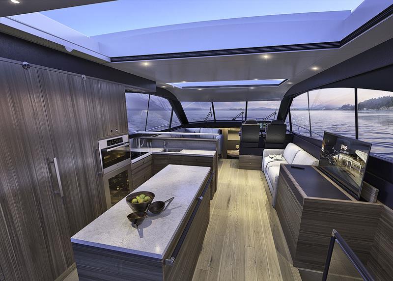 Main deck level of the Maritimo X60 photo copyright Maritimo taken at  and featuring the Power boat class