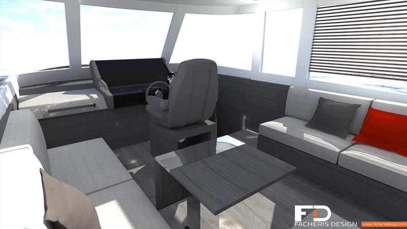 Hudson Bay 540 interior photo copyright Facheris Design taken at  and featuring the Power boat class