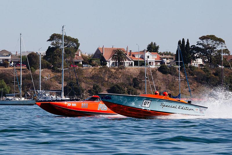 RS Racing and Special Edition in the SuperSport 85 class on Geelong's Corio Bay - 2024 Offshore Superboat Championship Round 2 photo copyright superboat.com.au taken at  and featuring the Power boat class
