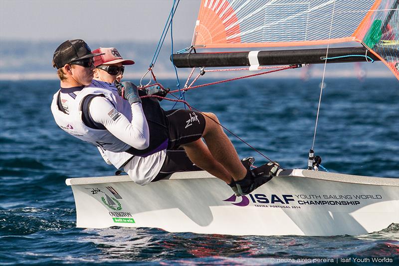 Quinn Wilson & Riley Gibbs during the ISAF Youth Worlds in Tavira - photo © ISAF