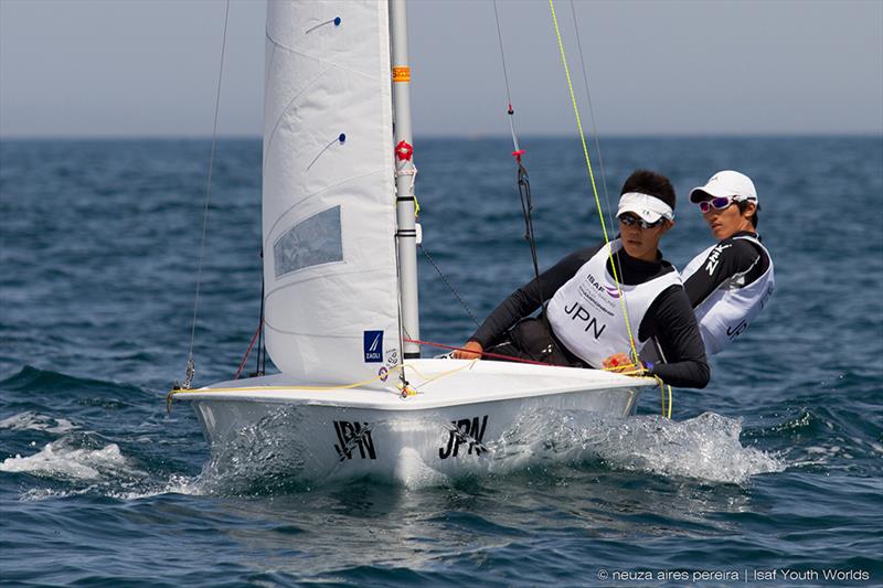 The Japanese 420 team during the ISAF Youth Worlds in Tavira photo copyright ISAF taken at Tavira Sailing and featuring the 420 class
