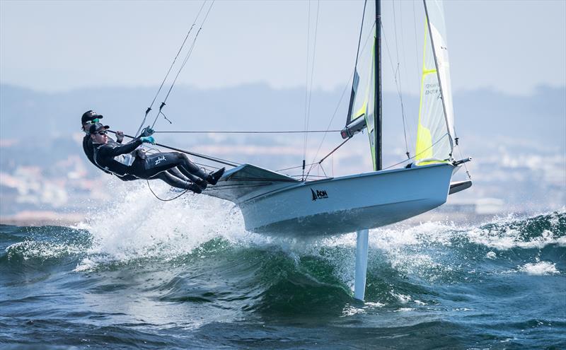 The spectacular two person skiffs will be broadcast live from the 2019 Hyundai World Championships - 49er, 49erFX and Nacra 17 Worlds, Porto (POR) - Day 4 photo copyright Ricardo Pinto taken at  and featuring the 49er class