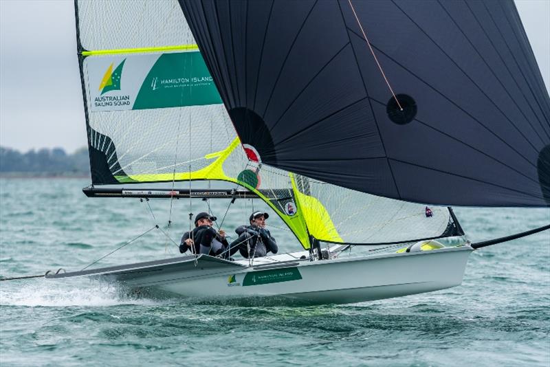 Tom Needham and Joel Turner - 2020 49er, 49er FX & Nacra 17 World Championships, day 3 photo copyright Beau Outteridge / Australian Sailing Team taken at Royal Geelong Yacht Club and featuring the 49er class