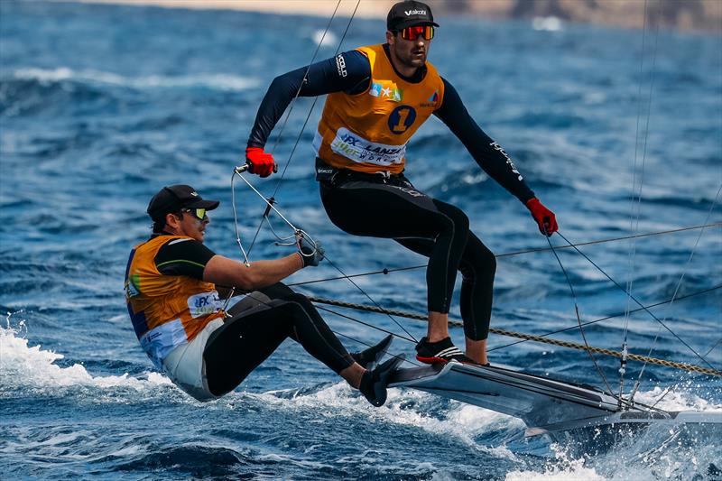 FRA 16 - Erwan Fischer/Clément Pequin - 49er and 49erFX World Championships 2024 photo copyright Sailing Energy / Lanzarote Sailing Center taken at Lanzarote Sailing Center and featuring the 49er class
