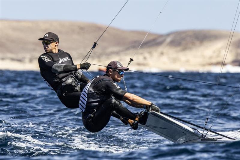 Isaac McHardie and Will McKenzie  - 49er World Championships - Lanzarote, Spain - March 2024 photo copyright Sailing Energy taken at Lanzarote Sailing Center and featuring the 49er class