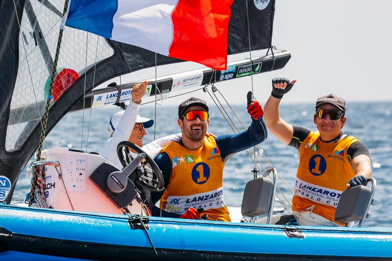 FRA 16 - Erwan Fischer and Clément Pequin win the 49er class at the 49er and 49erFX World Championships 2024 photo copyright Sailing Energy / Lanzarote Sailing Center taken at Lanzarote Sailing Center and featuring the 49er class