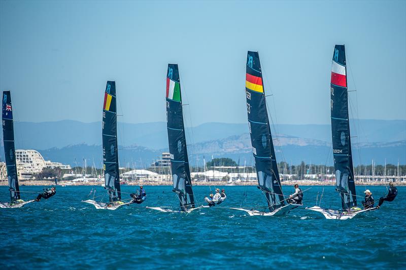 49er and 49erFX Europeans at La Grande Motte Day 3 photo copyright YCGM / Didier Hillaire taken at Yacht Club de la Grande Motte and featuring the 49er FX class