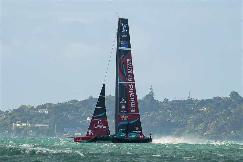 Emirates Team New Zealand- AC75 - Day 7 - April 22, 2024 - Auckland photo copyright Sam Thom/America's Cup taken at Royal New Zealand Yacht Squadron and featuring the AC75 class