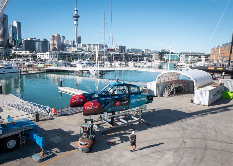 Emirates Team New Zealand launch their hydrogen powered foiling chase boat at the team base in Auckland photo copyright Emirates Team New Zealand taken at Royal New Zealand Yacht Squadron and featuring the ACC class