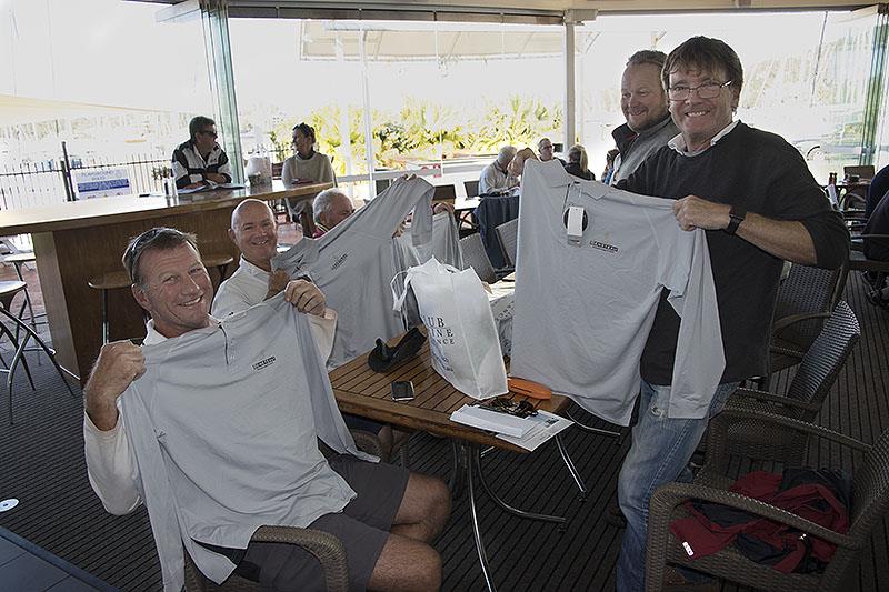 Checking out the regatta shirts – a must for any sailor! photo copyright John Curnow taken at Royal Prince Alfred Yacht Club and featuring the Beneteau class
