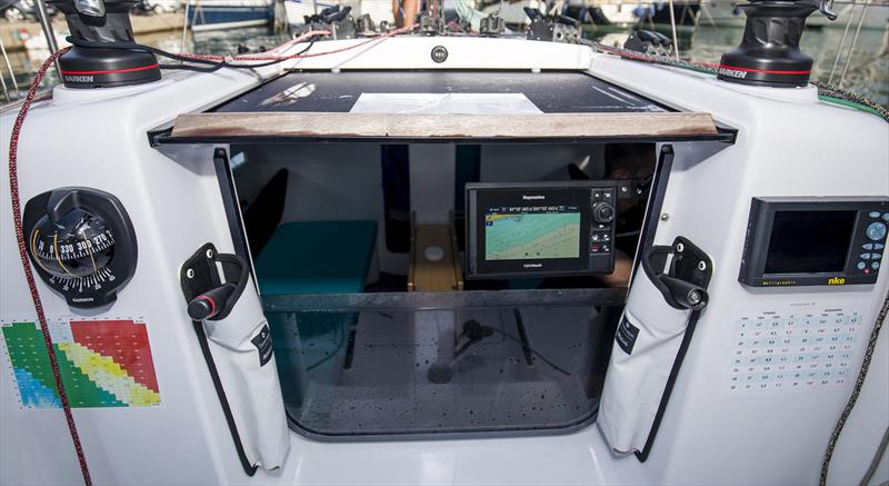 Innovative swing arm for the chart plotter so it can be seen both up on deck, and down below - Beneteau First 27 photo copyright Beneteau taken at  and featuring the Beneteau class