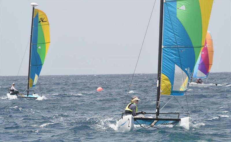 St. Thomas Yacht Club Invitational Regatta: The Hobie Wave Class exemplifies how easy it is to socially-distance in the sport of sailing photo copyright Dean Barnes taken at St. Thomas Yacht Club and featuring the Catamaran class