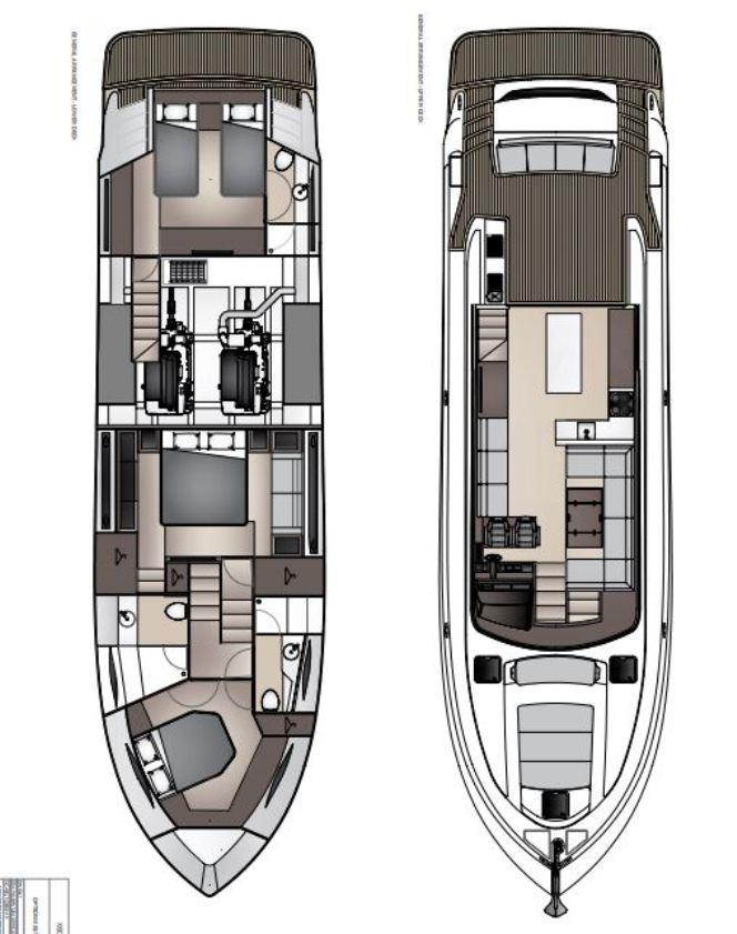 GA showing Regency Suite general arrangements photo copyright Maritimo taken at  and featuring the Catamaran class