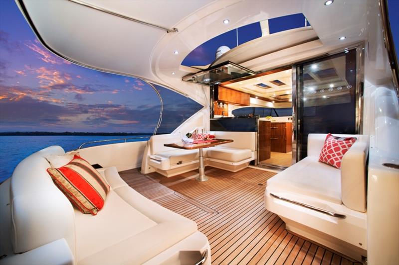 The ultimate alfresco lifestyle in the large cockpit of the Riviera 6000 Sport Yacht photo copyright Riviera Australia taken at  and featuring the Cruising Yacht class