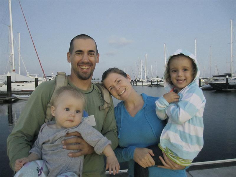 Charlotte Kaufman with her husband Eric and their two children photo copyright Charlotte Kaufman taken at  and featuring the Cruising Yacht class