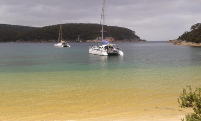 Caravanserai in Refuge Cove Wilsons Prom photo copyright Multihull Central taken at  and featuring the Cruising Yacht class