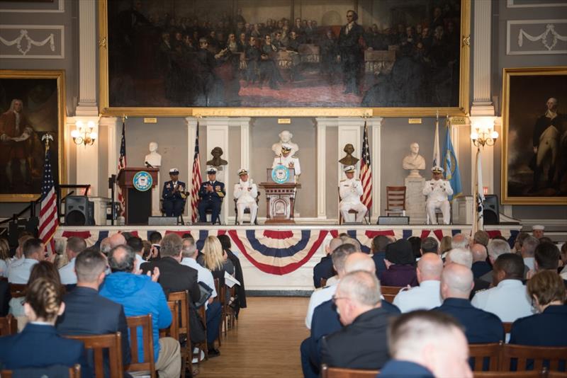 Coast Guard welcomes new Northeast commander during time-honored ceremony in Boston photo copyright Fireman Sydney Phoenix taken at  and featuring the Cruising Yacht class