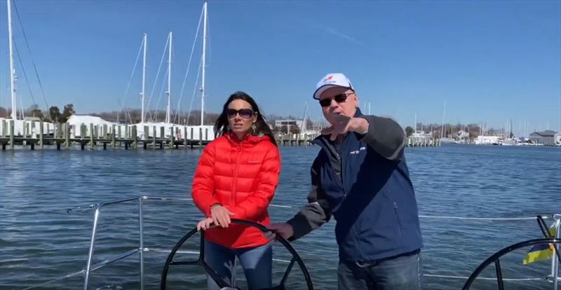 Practicing my captain skills with Sailtime in Annapolis onboard the Sun Odyssey 349 photo copyright Catherine Guiader taken at  and featuring the Cruising Yacht class