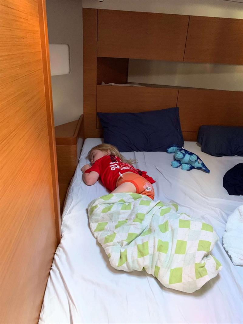 The girls slept the night very peacefully. And even during nap time photo copyright Catherine Guiader taken at  and featuring the Cruising Yacht class