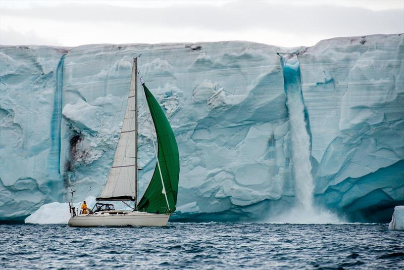 Sailing past the Austfonna glacier in Svalbard photo copyright Daniel Hug taken at  and featuring the Cruising Yacht class