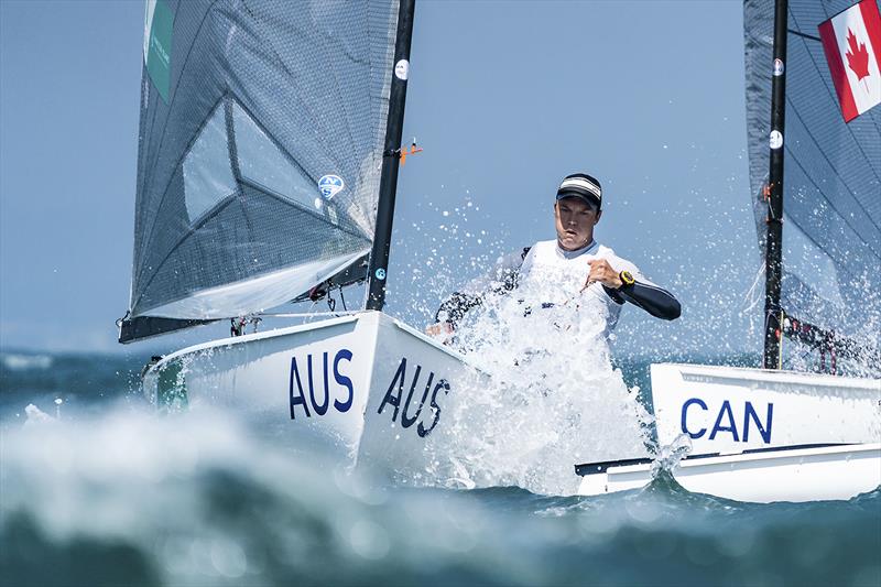 Jake Lilley in the Finn at the Ready Steady Tokyo Olympic Test Event in August 2019 photo copyright Beau Outteridge for the Australian Sailing Team taken at  and featuring the Finn class