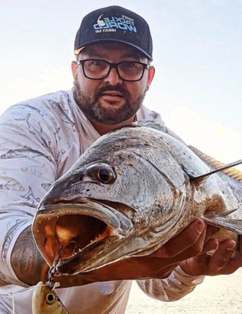 Corey caught a nice jewie from a popular local hotspot - photo © Fisho's Tackle World