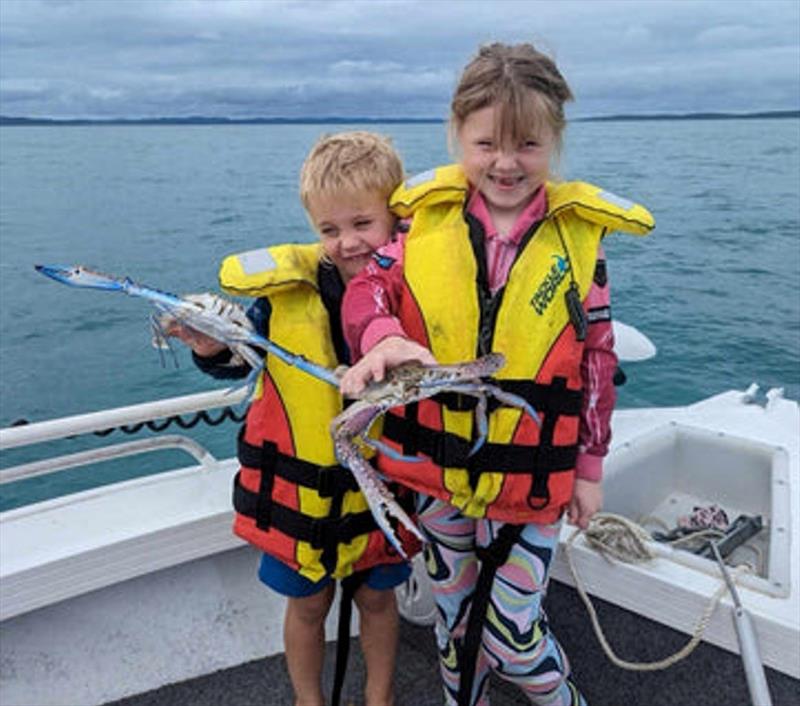 Abigail and her brother getting up close and personal with some sandies from the bay photo copyright Fisho's Tackle World taken at  and featuring the Fishing boat class