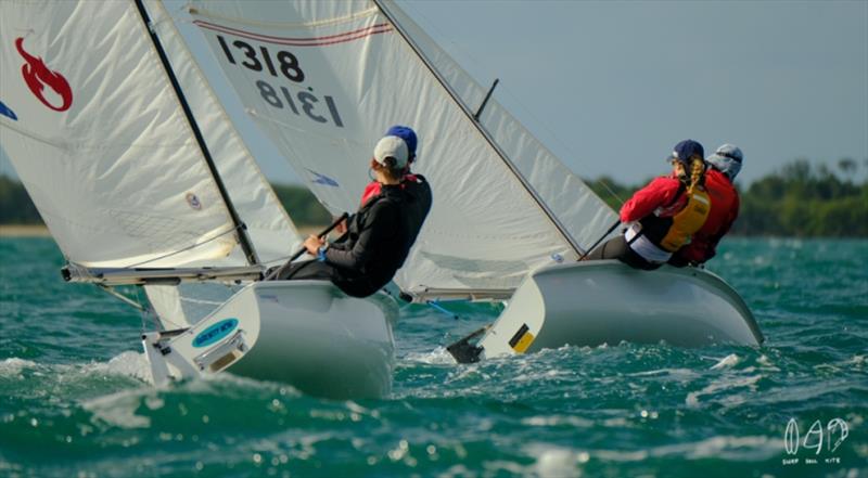 Day 2 - 2019 Musto Queensland Youth Regatta photo copyright Mitchell Pearson / SurfSailKite taken at Royal Queensland Yacht Squadron and featuring the Flying 11 class