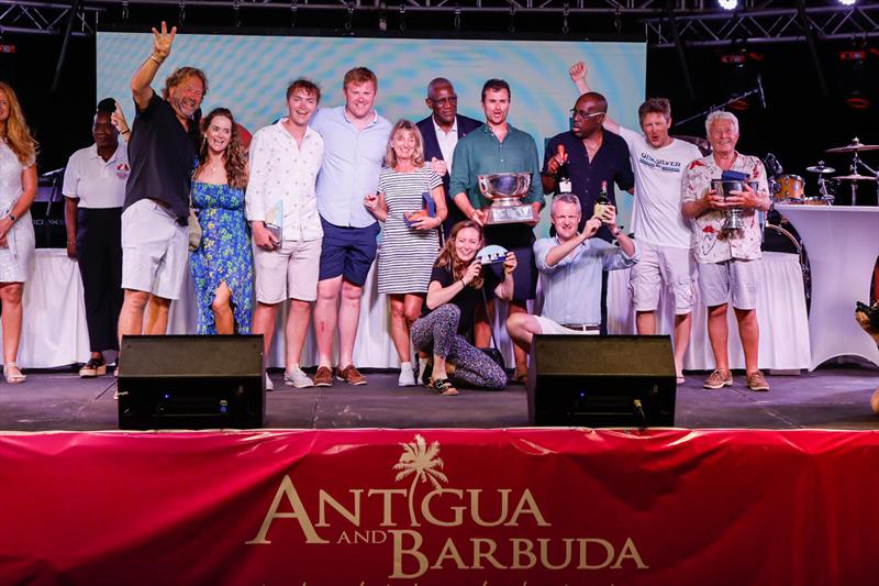 Tony & Sally Mack's team on J/122 McFly on El Ocaso (GBR) win the Lord Nelson Trophy and a haul of silverware at Antigua Sailing Week photo copyright Paul Wyeth / pwpictures.com taken at Antigua Yacht Club and featuring the J/122 class