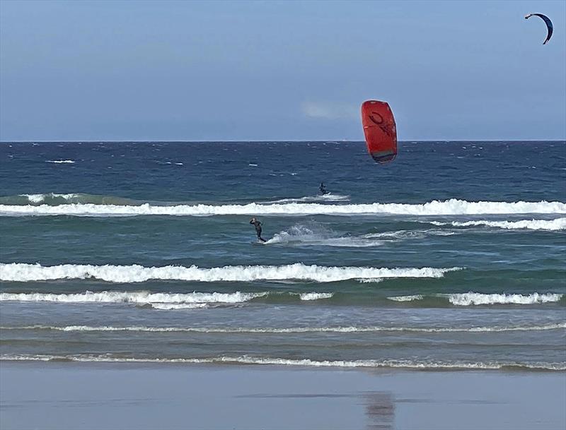As the afternoon developed, so too did the Nor'easter and the kites gave the boarders a hoot of a time photo copyright John Curnow taken at  and featuring the Kiteboarding class
