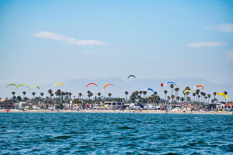 Kite foils launch from Long Beach during the 2022 US Open Sailing Series photo copyright Lexi Pline / US Sailing taken at Alamitos Bay Yacht Club and featuring the Kiteboarding class