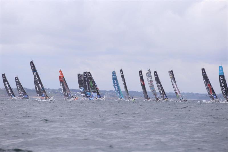 Solitaire Urgo Le Figaro 2019 Stage 3 start photo copyright Thomas Deregnieaux / Alan Roberts Racing taken at  and featuring the Figaro class