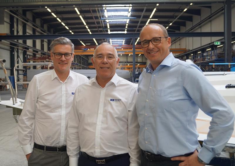 Setting a course for the new season. Michael Müller (CEO), Dr. Ralph Kudla (CRO/CFO) and Jens Abromeit (COO) share a positive view of the future of Bavaria Yachts. - photo © Bavaria Yachts