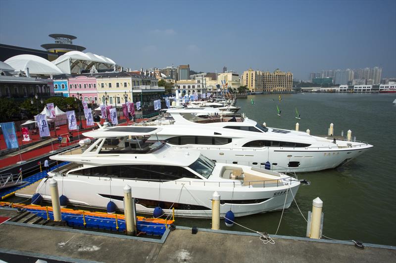 Line-up at Fisherma's Wharf. Macau Yacht Show 2019 photo copyright Guy Nowell / Macau Yacht Show 2019 taken at  and featuring the Marine Industry class