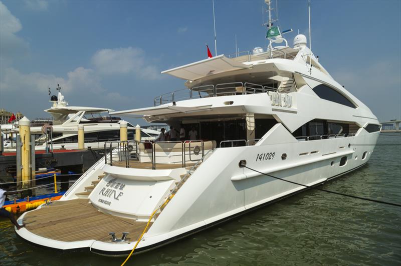Sunseeker 140, Macau Yacht Show 2019 photo copyright Guy Nowell / Macau Yacht Show 2019 taken at  and featuring the Marine Industry class