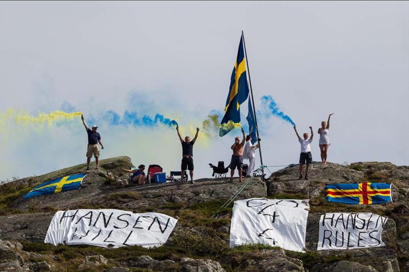 The loyal Björn Hansen fans high on ‘Hansen Hill' photo copyright Robert Hajduk / WMRT taken at Royal Gothenburg Yacht Club and featuring the Match Racing class