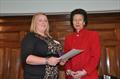 Kelly Mayhew was presented with an RYA Youth Community Award by HRH the Princess Royal © WYA