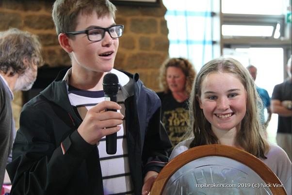 HISC Youth Open Race Week 2019 Overall Winners Ralph and Kate Neville photo copyright Nick Vine taken at Hayling Island Sailing Club