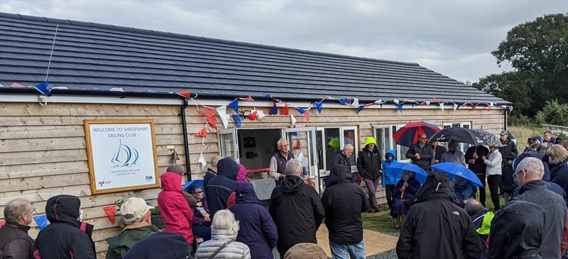Club members celebrating the official opening of their new clubhouse photo copyright Ben Hodgson taken at Shropshire Sailing Club