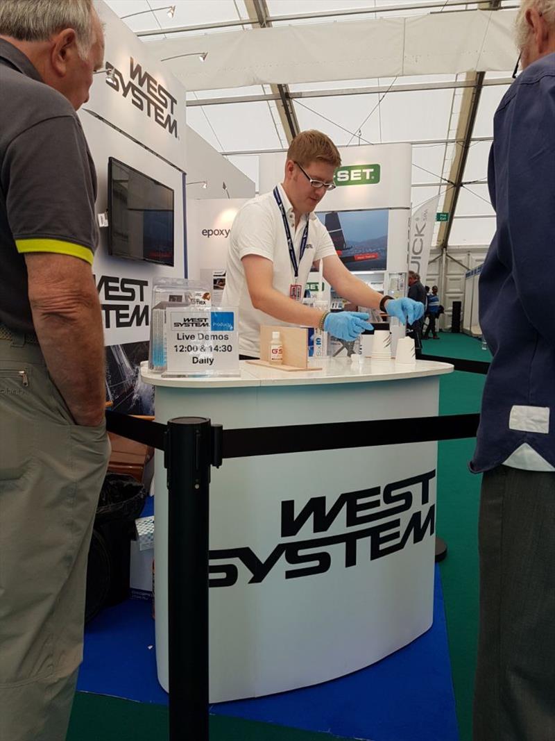 Afternoon demonstration on West System stand photo copyright Wessex Resins & Adhesives taken at 