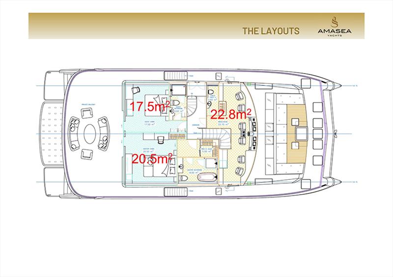 25m tri-deck catamaran Amasea 84 layouts - photo © Sand People