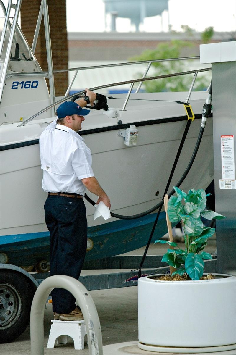 If you refuel your boat at a gas station, be aware that any fuel with more than 10% ethanol (E10) is prohibited for use in marine engines photo copyright Scott Croft taken at 