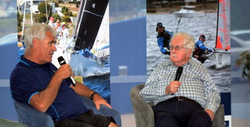 Jeff Cordell (left) talks about AMS scoring in an interview with yachting journalist Peter Campbell. - photo © Peter Watson