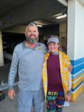 Derek with his daughter Sarah after the final day of racing - 2022 QLD Youth Championships © Australian Sailing