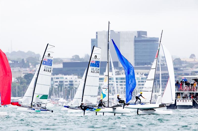 2020 49er, 49rFX and Nacra 17 World Championships photo copyright Pedro Martinez / Sailing Energy / World Sailing taken at Royal Geelong Yacht Club and featuring the Nacra 17 class