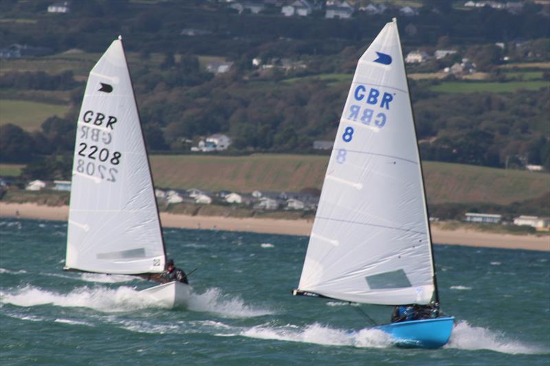 Richard Burton leads Nick Craig during the OK Nationals at Abersoch photo copyright Peter Hawkins / SCYC taken at South Caernarvonshire Yacht Club and featuring the OK class