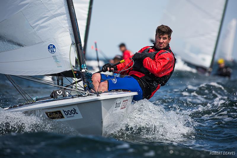 Luke Gower - OK Dinghy European Championship - Kiel, Germany photo copyright Robert Deaves taken at  and featuring the OK class