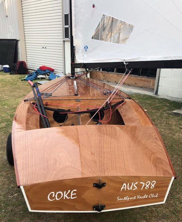 Damien Widdy (Australia) builds his own OK dinghy photo copyright OK Oz taken at  and featuring the OK class