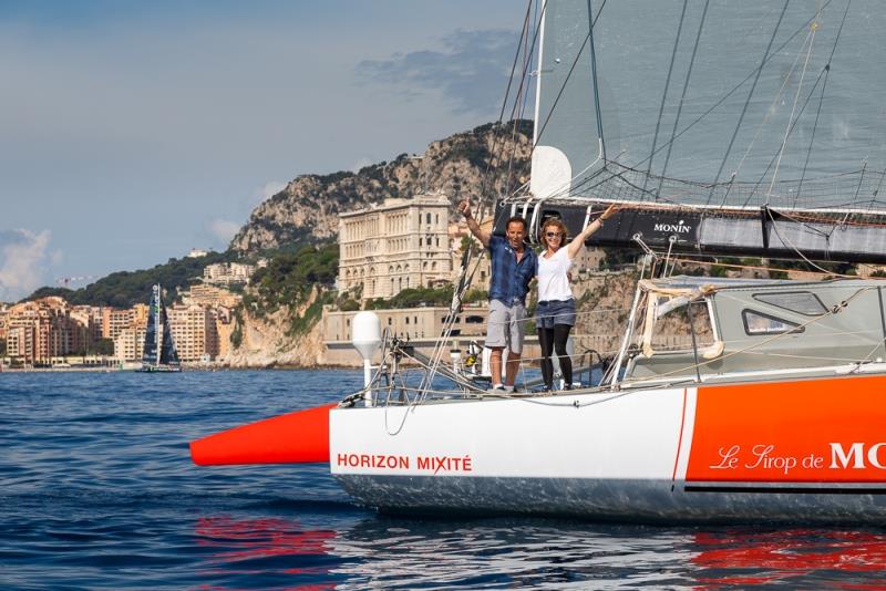 Monin arrival - Monaco Globe Series photo copyright YCM taken at Yacht Club de Monaco and featuring the IMOCA class