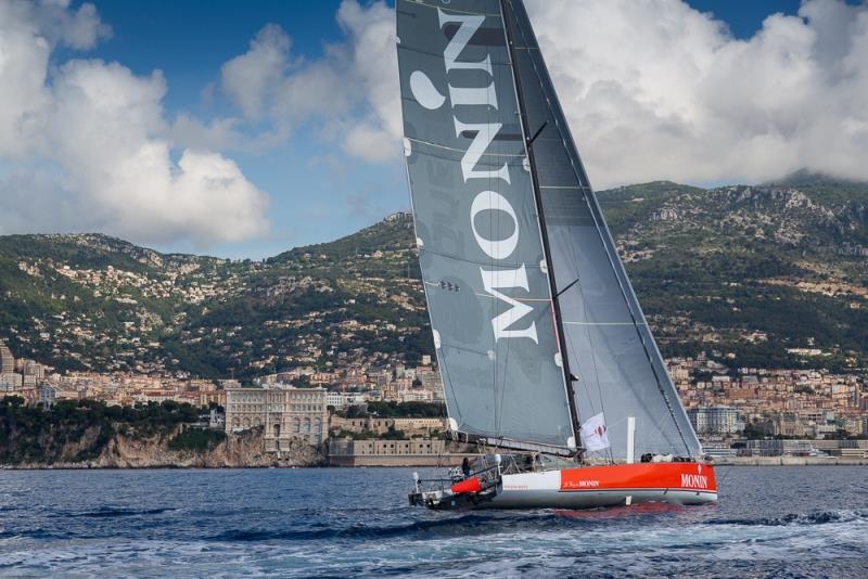 Monin arrival - Monaco Globe Series photo copyright YCM taken at Yacht Club de Monaco and featuring the IMOCA class